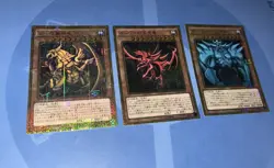 3 Card MB01-JPS01~03 Obelisk, Slifer, Ra Millennium Gold Rare YuGiOh - Image 2