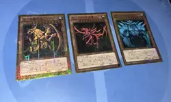 3 Card MB01-JPS01~03 Obelisk, Slifer, Ra Millennium Gold Rare YuGiOh - Image 3