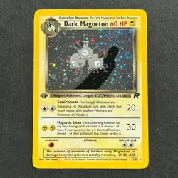 1st Edition Dark Magneton 11/82 Team Rocket Holo Rare Pokemon Card - Image 1