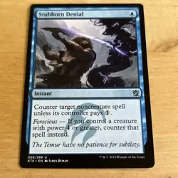 Stubborn Denial 56 Khans of Tarkir Magic: The Gathering LP Free Shipping - Image 1