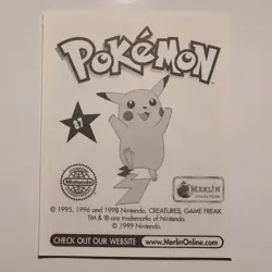 Pokemon - Dewgong - Topps Merlin Sticker - Series 1 - #87/240 - 1999 - Image 2