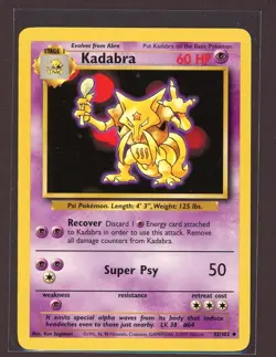 Kadabra Non-Holo 1999 WOTC Pokemon Card 32/102 Base Set NM/M - Image 1