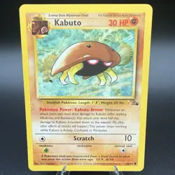 Kabuto 50/62 Fossil Common LP Lightly Played Pokemon TCG Card WOTC Vintage - Image 1