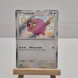 Lechonk 207/091 Holo Shiny Rare Paldean Fates Pokemon Card - Image 1