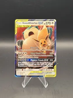 Pokemon Eevee Snorlax GX Holo Card 120/181 Tag Team TCG - Image 1