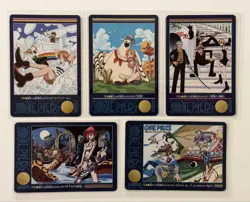 One Piece Carddass 5 Card Set Nami Luffy Zoro Vivi Plus Holo Rare - Image 1