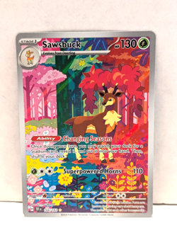 Sawsbuck #166/162 Pokemon Card IR Holo Full Art SV05 - Image 1