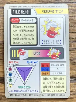 Pokemon Carddass Card Electrode File No.101 Bandai Pocket Monsters 1997 Japan - Image 2