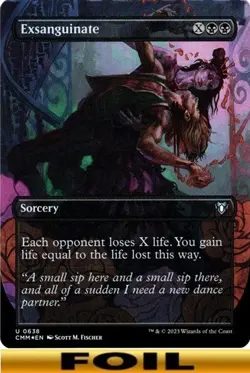 1x - Exsanguinate - FOIL BORDERLESS #649 - Commander Masters - CUC NM MTG - Image 1