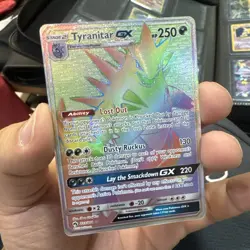 Pokemon TCG Tyranitar GX Lost Thunder Holo Card 223/214 Secret Ultra Rare NM - Image 1