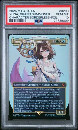 2025 MTG FINAL FANTASY COMMANDER #0208 YUNA, GRAND SUMMONER PSA 10 - Image 1