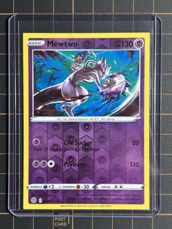 Mewtwo 058/172 Sqaure Cut Error Card - Reverse Holo Brilliant Stars Pokemon TCG - Image 1