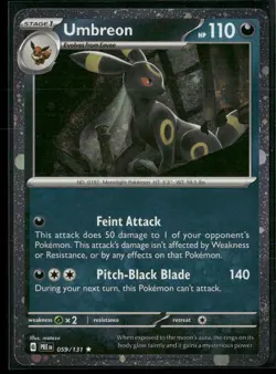 Pokemon Umbreon - 059 (Cosmos Holo) Rare 059/131 PRE Prismatic Evolutions NM - Image 1