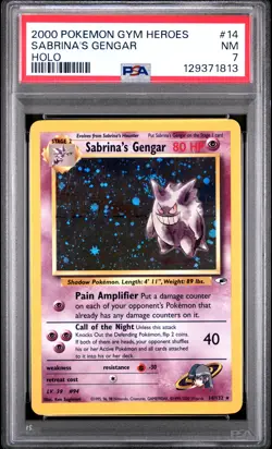 2000 POKEMON GYM HEROES HOLO #14 SABRINA'S GENGAR PSA 7 - Image 1