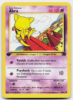 Abra 49/82 Common Team Rocket Pokemon 1st Edition Moderately Played - Image 1