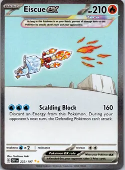 Eiscue ex 222/197 Special Illustration Rare Obsidian Flames Pokemon Near Mint - Image 1