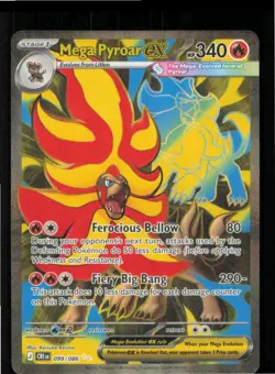 Mega Pyroar ex 099/086 Ultra Rare Chaos Rising Pokemon Holo Near Mint - Image 1