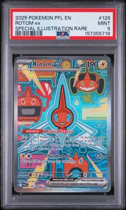 Pokemon 2025 Rotom ex 126/094 Full Art SIR Phantasmal Flames PSA 9 - Image 1