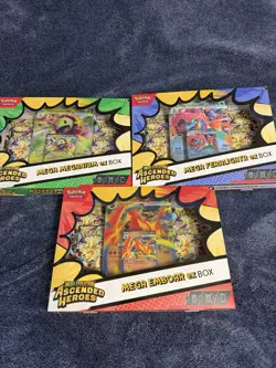 Pokemon Mega Evolution Ascended Heroes Ex Box Set of 3 Factory Sealed - Image 1