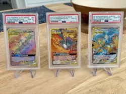 2019 Pokemon Sun & Moon Moltres/Zapdos/Articuno GX #44, #66, #69 Trio PSA 10 - Image 1