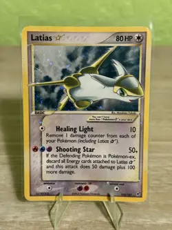 Pokemon Latias Gold Star EX Deoxys Ultra Rare 105/107 Shiny w SWIRL 💫 (DAMAGED) - Image 1