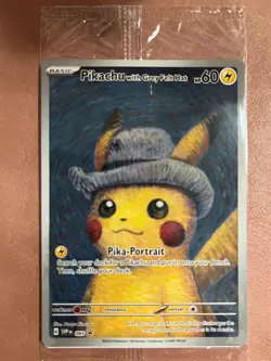 Pokemon Pikachu with Grey Felt Hat SVP 085 Van Gogh Promo Factory Sealed - Image 1