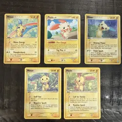 Pokemon Minun And Plusle Lot LP Condition 1 holo 4 Regular Set - Image 1