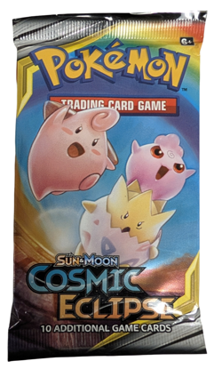 Pokemon TCG Sun & Moon Cosmic Eclipse Booster Pack Togepi Cleffa & Igglybuff Art - Image 1