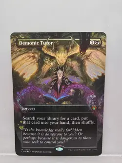 MTG Demonic Tutor - Commander Masters #696 - Borderless Foil - NM Rare - Image 1