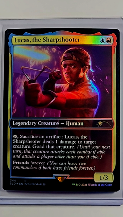 MTG Magic the Gathering Secret Lair Stranger Things Foil Lucas the Sharpshooter - Image 1