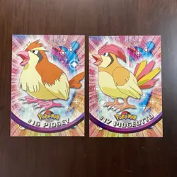 Pidgey #16, Pidgeotto #17 - Vintage 1999 Topps Pokemon TV Animation Card Lot - Image 1