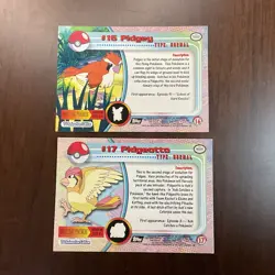 Pidgey #16, Pidgeotto #17 - Vintage 1999 Topps Pokemon TV Animation Card Lot - Image 4