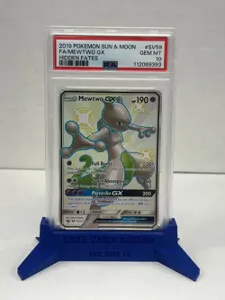 2019 Pokemon MewTwo gx Hidden Fates #SV59 PSA 10 - Image 1