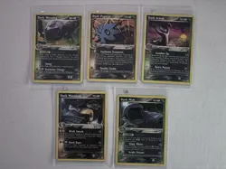 Team Rocket Returns Pokemon TCG 5-Card Lot Dark Weezing Pupitar Arbok 2004 - Image 1