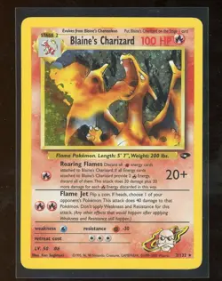 2000 Pokemon Gym Challenge Blaine's Charizard 4/130 Holo Foil Unlimited WOTC - Image 1