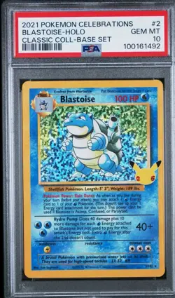 2021 Pokemon Celebrations Classic Coll-Base Set Blastoise-Holo #2 PSA 10 GEM MT - Image 1