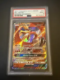 PSA 9 MINT 2017 Pokemon Burning Shadows HO-OH GX #21 Holo - Image 1