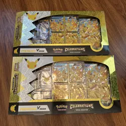 Pokemon TCG Celebrations Special Collection Pikachu V Union (2) boxes open box - Image 1