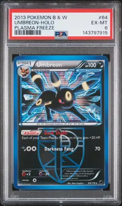 2013 POKEMON B & W UMBREON-HOLO PLASMA FREEZE | PSA 6 - Image 1