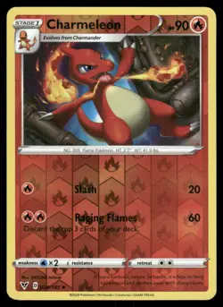 Charmeleon Reverse Holo 024/185 Uncommon Vivid Voltage Pokemon Card Near Mint - Image 2