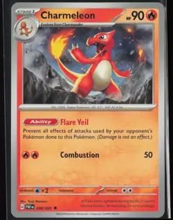 Charmeleon 008/091 Uncommon Paldean Fates Pokemon Card Near Mint - Image 1