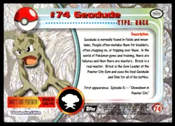 Pokemon TCG #74 Geodude Topps Series 1 - Image 2