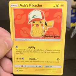 Pokemon TCG Ash's Pikachu SM109 Promo Card HP 70 2017 English - Image 1