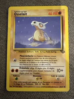 Pokemon Card: French OSSELAIT (CUBONE) - #50/64 Jungle 2000 - Common - Image 1