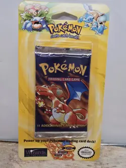 Pokemon Base Set Booster Pack Unlimited Charizard Art WOTC TCG Vintage Sealed - Image 1