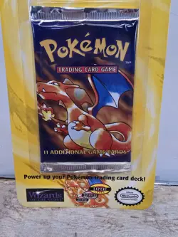 Pokemon Base Set Booster Pack Unlimited Charizard Art WOTC TCG Vintage Sealed - Image 3