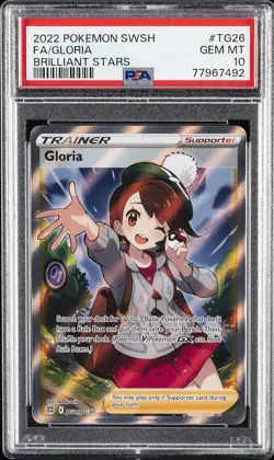 2022 POKEMON SWORD & SHIELD BRILLIANT STARS #TG26 FULL ART/GLORIA PSA 10 - Image 1