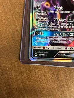 2017 Pokemon Sun & Moon Umbreon GX #80/149 Base Set Holo - Image 2