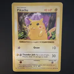 1999 Pokemon TCG Base Set Shadowless Pikachu Red Cheek Variant 58/102 HP/DMG - Image 1