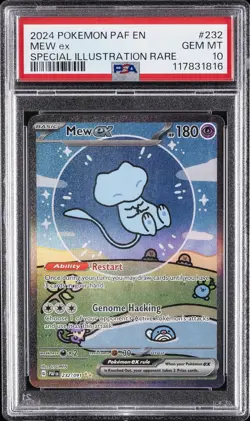 2024 POKEMON PAF EN-PALDEAN FATES SPECIAL ILLUSTRATION RARE #232 MEW EX PSA 10 - Image 1
